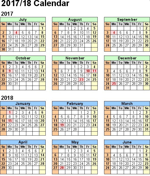 2018/19 Calendar Files  - Cover image
